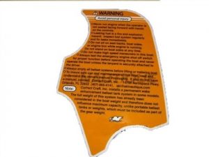 Warning Avoid Personal Injury Nautique Boat Decal 8.07" x 5.52" - 100117