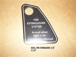 Fire Extinguisher Decal for Nautique Boat 2.15" x 2.57" - 110162
