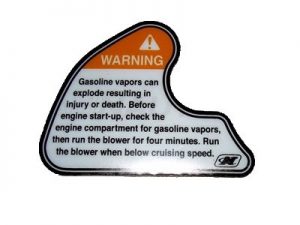Nautique Team Edition Gas Vapors Warning Decal 2.59" x 3.36" - 110164