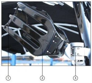 Black/Silver Bolt-On Swivel Board Rack for 2013-2014 Nautiques - 130074