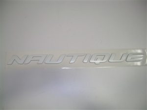 "Nautique" White Chromax Transom Decal, 1.39" x 18" - 170277
